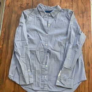 Blue stripped bottom down shirt